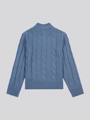 U.S. Polo Assn. Blue Boys Cable Knit Funnel Jumpers - Image 7 of 8