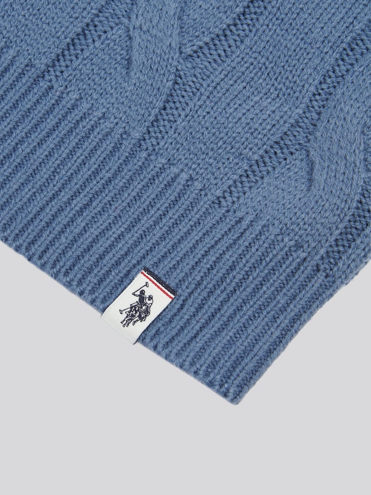 U.S. Polo Assn. Blue Boys Cable Knit Funnel Jumpers - Image 8 of 8