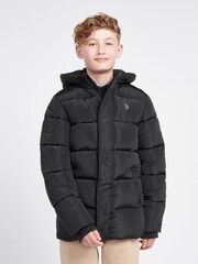 U.S. Polo Assn. Black Heavy Puffer Coat - Image 1 of 10