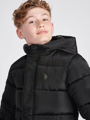 U.S. Polo Assn. Black Heavy Puffer Coat - Image 4 of 10