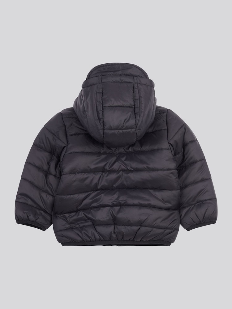 U.S. Polo Assn. Black Hooded Quilted Jacket with Peak - Image 2 of 4 U.S. Polo Assn. Black Hooded Quilted Jacket with Peak - Image 2 of 4