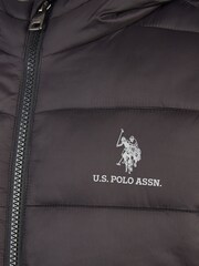 U.S. Polo Assn. Black Hooded Quilted Jacket - Image 10 of 11