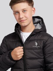 U.S. Polo Assn. Black Hooded Quilted Jacket - Image 5 of 11