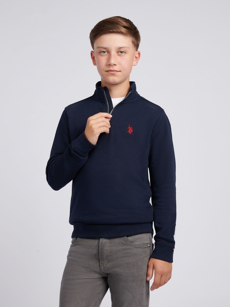 U.S. Polo Assn. Blue Double Horsemen ¼ Zip Sweatshirt - Image 1 of 8 U.S. Polo Assn. Blue Double Horsemen ¼ Zip Sweatshirt - Image 1 of 8