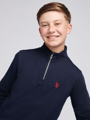 U.S. Polo Assn. Blue Double Horsemen ¼ Zip Sweatshirt - Image 4 of 8