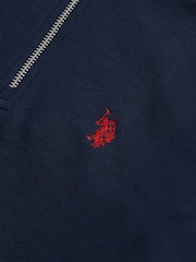 U.S. Polo Assn. Blue Double Horsemen ¼ Zip Sweatshirt - Image 8 of 8