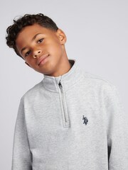 U.S. Polo Assn. Grey Double Horsemen ¼ Zip Sweatshirt - Image 2 of 8