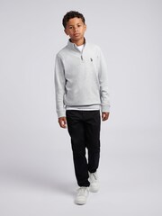 U.S. Polo Assn. Grey Double Horsemen ¼ Zip Sweatshirt - Image 3 of 8