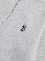 U.S. Polo Assn. Grey Double Horsemen ¼ Zip Sweatshirt - Image 8 of 8