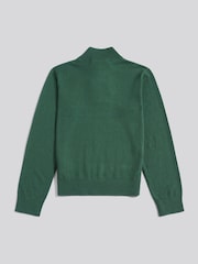 U.S. Polo Assn. Green Knitted Cotton Rich Quarter  Zip Jumper - Image 6 of 7