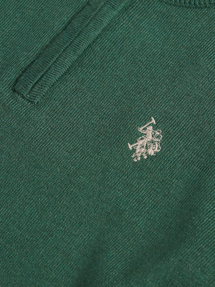 U.S. Polo Assn. Green Knitted Cotton Rich Quarter Zip Jumper - Image 7 of 7 U.S. Polo Assn. Green Knitted Cotton Rich Quarter Zip Jumper - Image 7 of 7