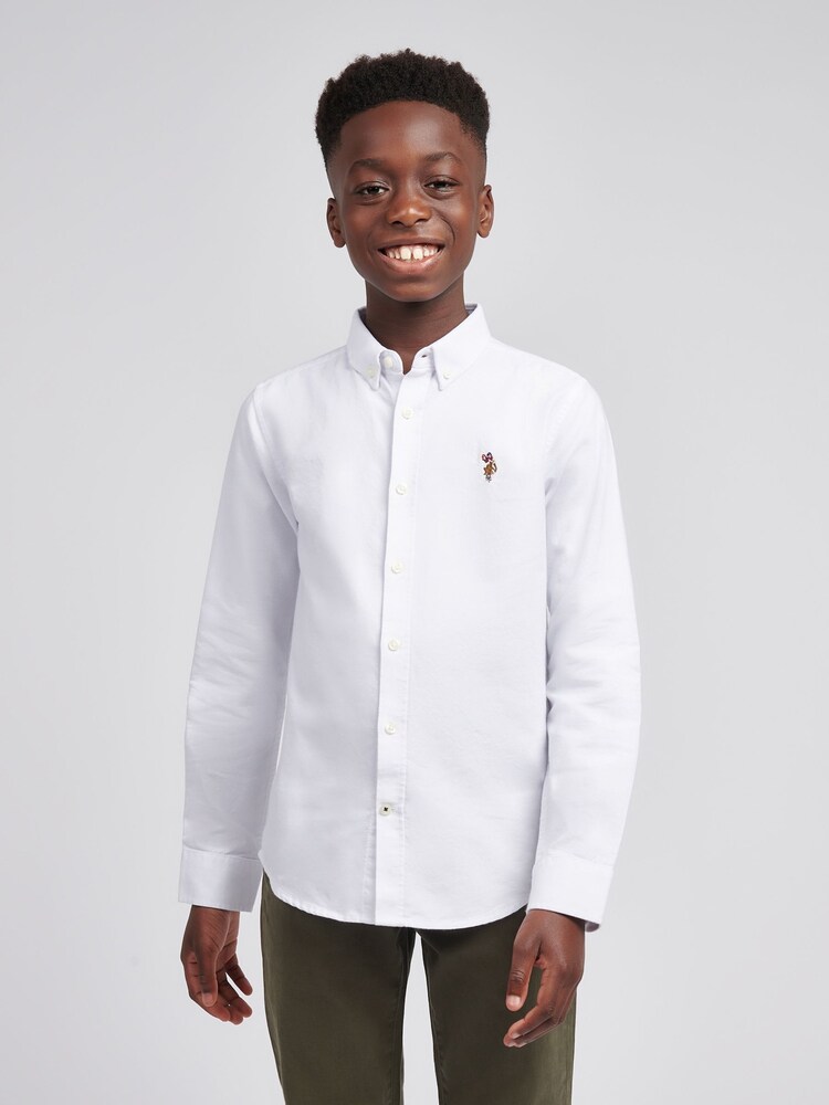 U.S. Polo Assn White Boys Oxford Shirt - Image 1 of 9