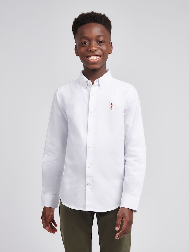 U.S. Polo Assn White Boys Oxford Shirt - Image 1 of 9 U.S. Polo Assn White Boys Oxford Shirt - Image 1 of 9