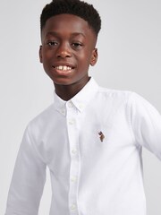 U.S. Polo Assn White Boys Oxford Shirt - Image 2 of 9