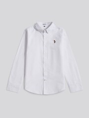 U.S. Polo Assn White Boys Oxford Shirt - Image 6 of 9