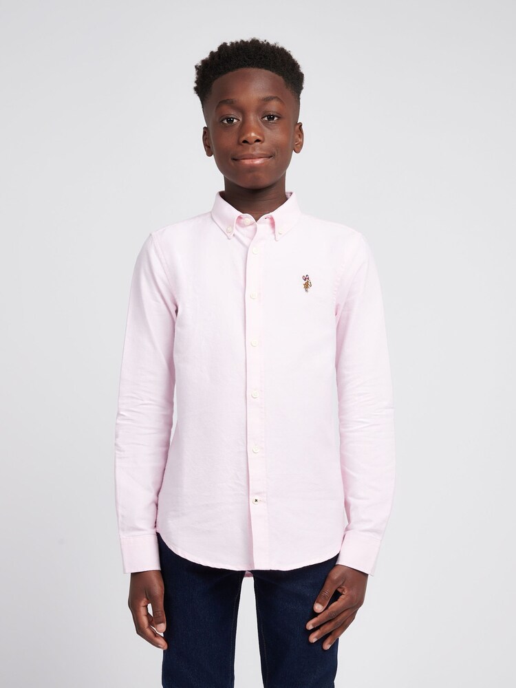 U.S. Polo Assn Pink Boys Oxford Shirt - Image 1 of 9