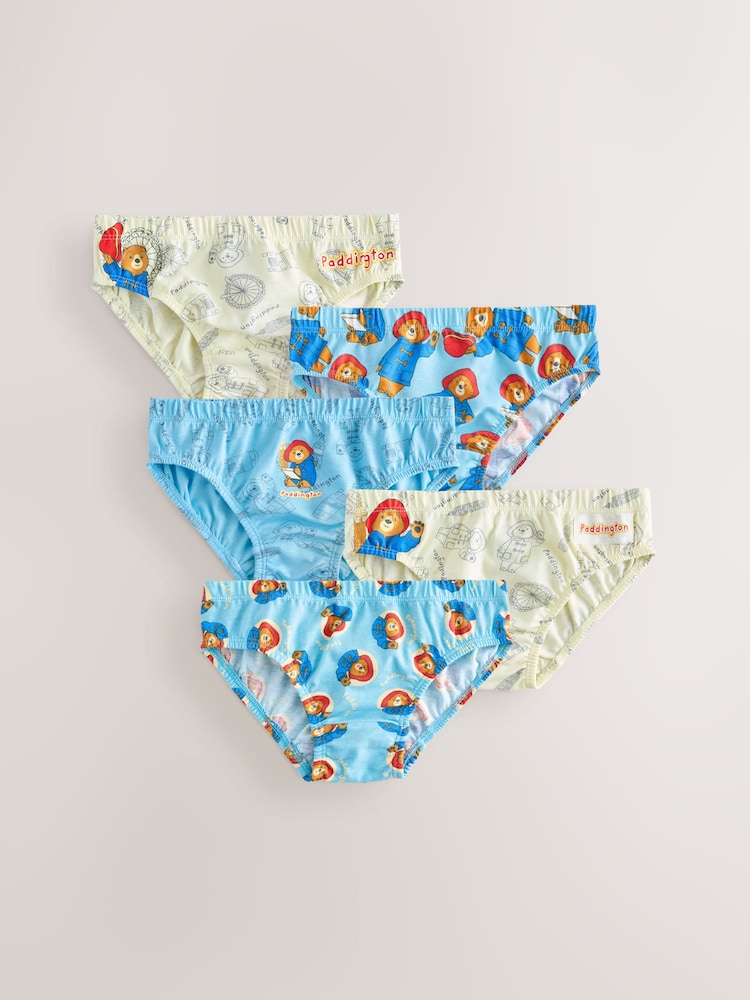 Blue on White Paddington Bear Briefs 5 Pack (1.5-8yrs) - Image 1 of 8