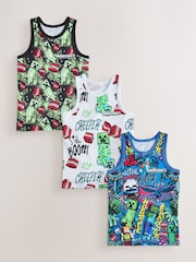 Black/Green Minecraft Vests 3 Pack (3-14yrs) - Image 1 of 7