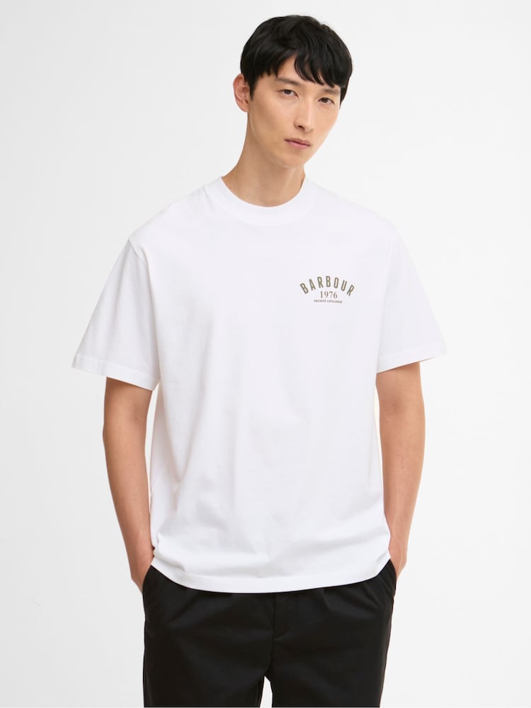 Barbour® White 1966 Graphic Oversized T-Shirt - Image 2 of 7