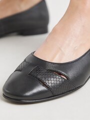 JD Williams Black Wide Fit Classic Ballerina Shoes - Image 3 of 4