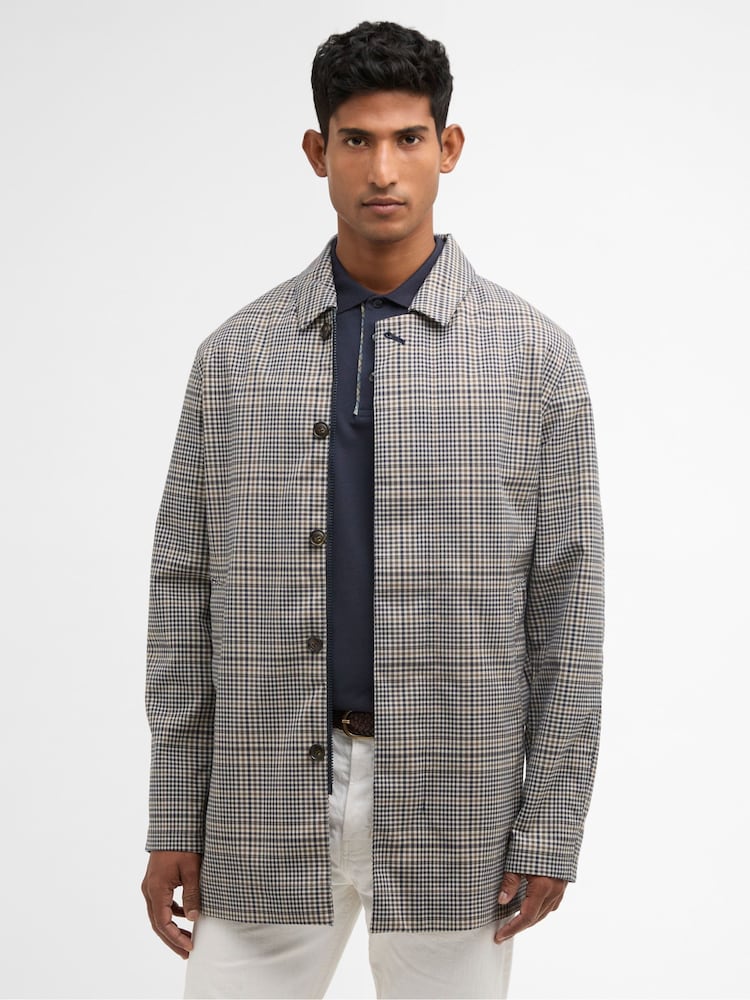 Barbour® Beige Check Rokig Waterproof Jacket - Image 1 of 7