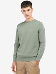Barbour® Agave Green Pima Cotton Crew Jumper - Image 1 of 2