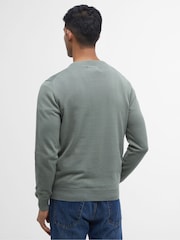 Barbour® Agave Green Pima Cotton Crew Neck Jumper - Image 3 of 7