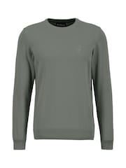 Barbour® Agave Green Pima Cotton Crew Neck Jumper - Image 6 of 7