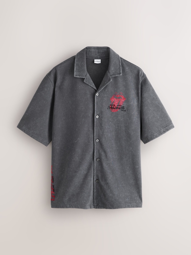 Charcoal Grey License Snoopy Jersey Short Sleeve Shirt - Image 1 of 4 Charcoal Grey License Snoopy Jersey Short Sleeve Shirt - Image 1 of 4