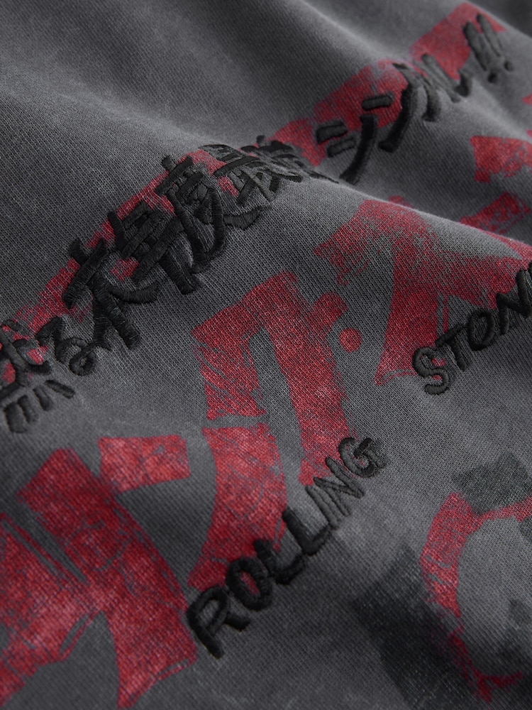 Charcoal Grey Rolling Stones Jersey Short Sleeve Shirt - Image 10 of 10