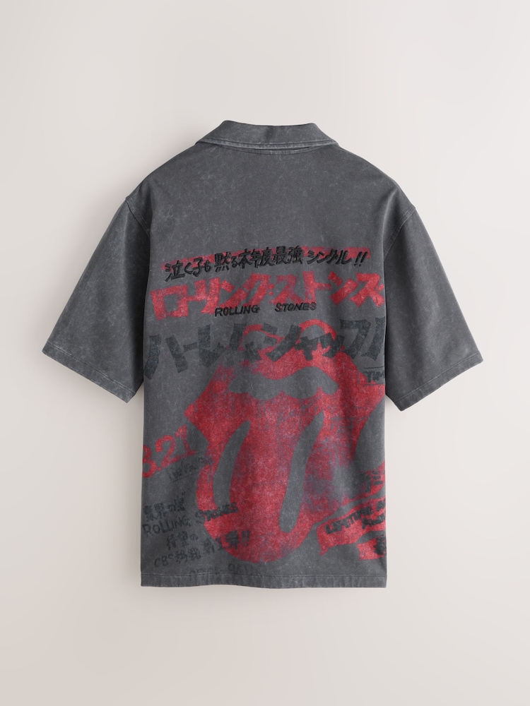 Charcoal Grey License Snoopy Jersey Short Sleeve Shirt - Image 2 of 4 Charcoal Grey License Snoopy Jersey Short Sleeve Shirt - Image 2 of 4