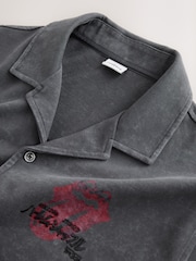 Charcoal Grey Rolling Stones Jersey Short Sleeve Shirt - Image 9 of 10