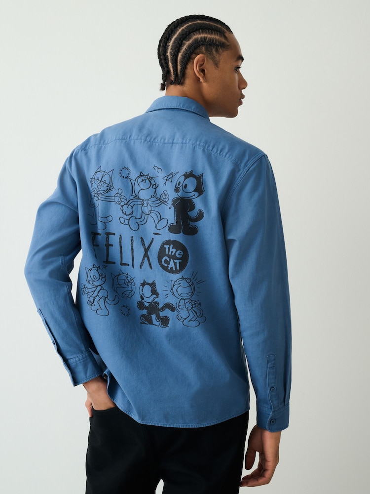 Mavi Feliks - Ağır Çəkili Oksford Uzun Qollu Köynək - 11şəkildən 1 şəkil