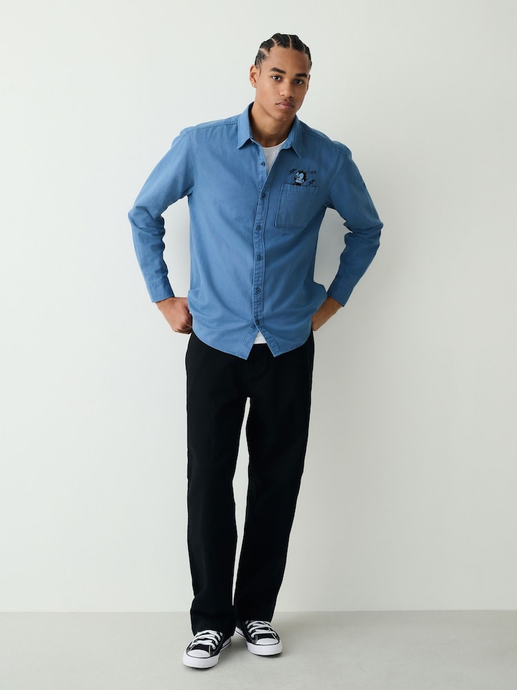 Mavi Feliks - Ağır Çəkili Oksford Uzun Qollu Köynək - 11şəkildən 2 şəkil