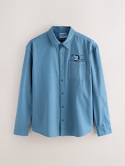 Mavi Feliks - Ağır Çəkili Oksford Uzun Qollu Köynək - 11şəkildən 8 şəkil