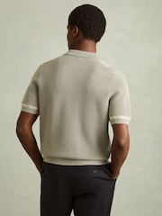 Reiss Light Sage Green Albion Open-Stitch Cuban Collar Shirt - Image 4 of 5