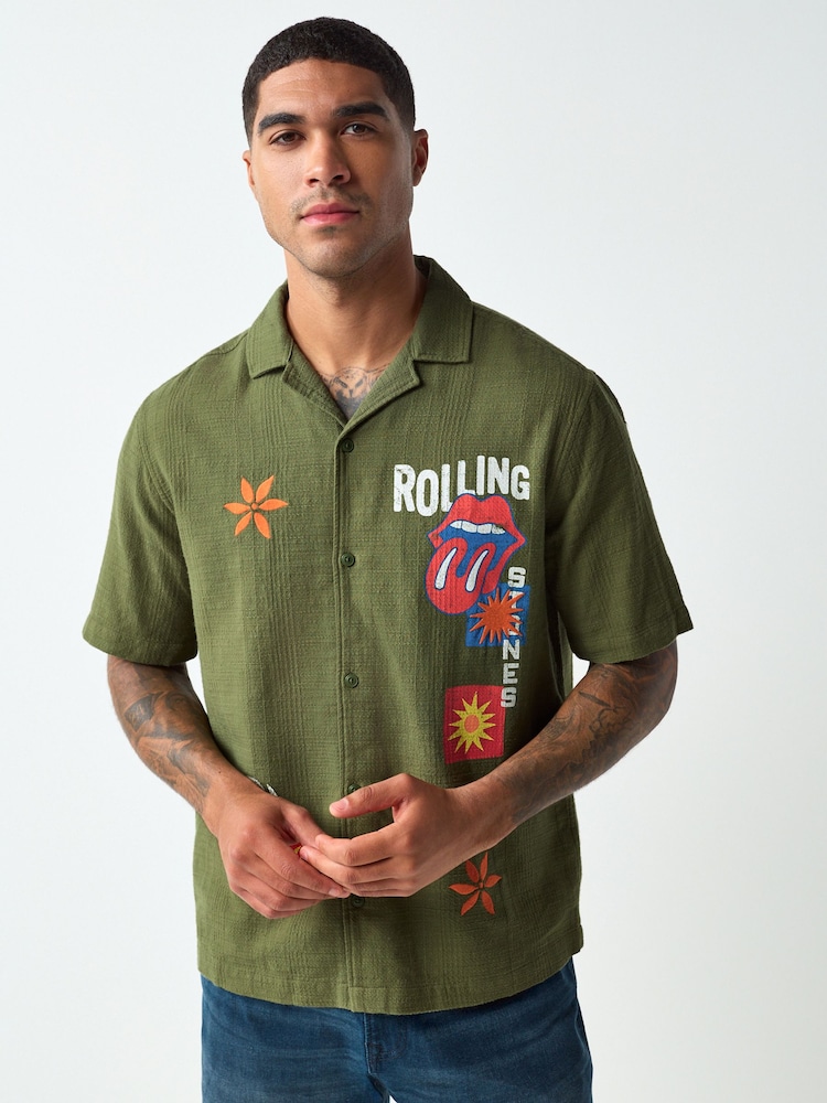 Grå - Rolling Stones Patch Kortermet Skjorte - Bilde 2 av 8