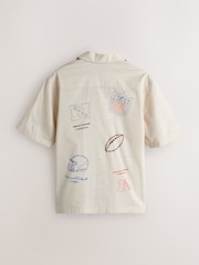 Ecru Textured NFL Short Sleeve Shirt - Image 7 of 9