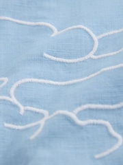 Bleu - Chemise Hokusai Wave texturée à manches courtes - Image 8 de 8