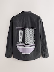 Charcoal Grey Ramen License Oxford Long Sleeve Shirt - Image 7 of 11