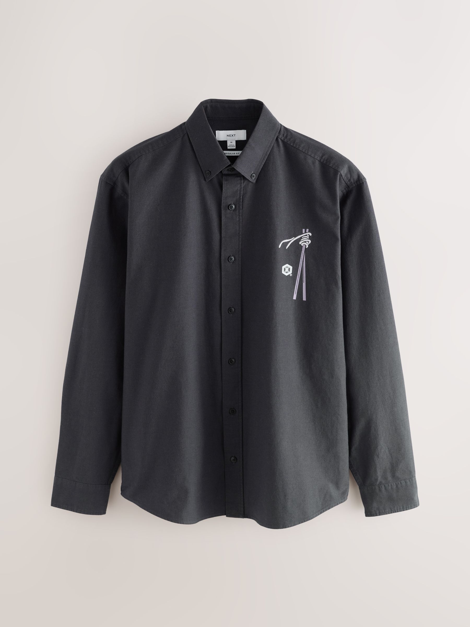 Buy Charcoal Grey Ramen Oxford Long Sleeve Shirt from Next Canada
