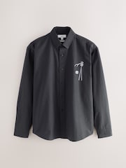 Charcoal Grey Ramen License Oxford Long Sleeve Shirt - Image 8 of 11