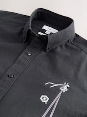 Charcoal Grey Ramen License Oxford Long Sleeve Shirt - Image 9 of 11