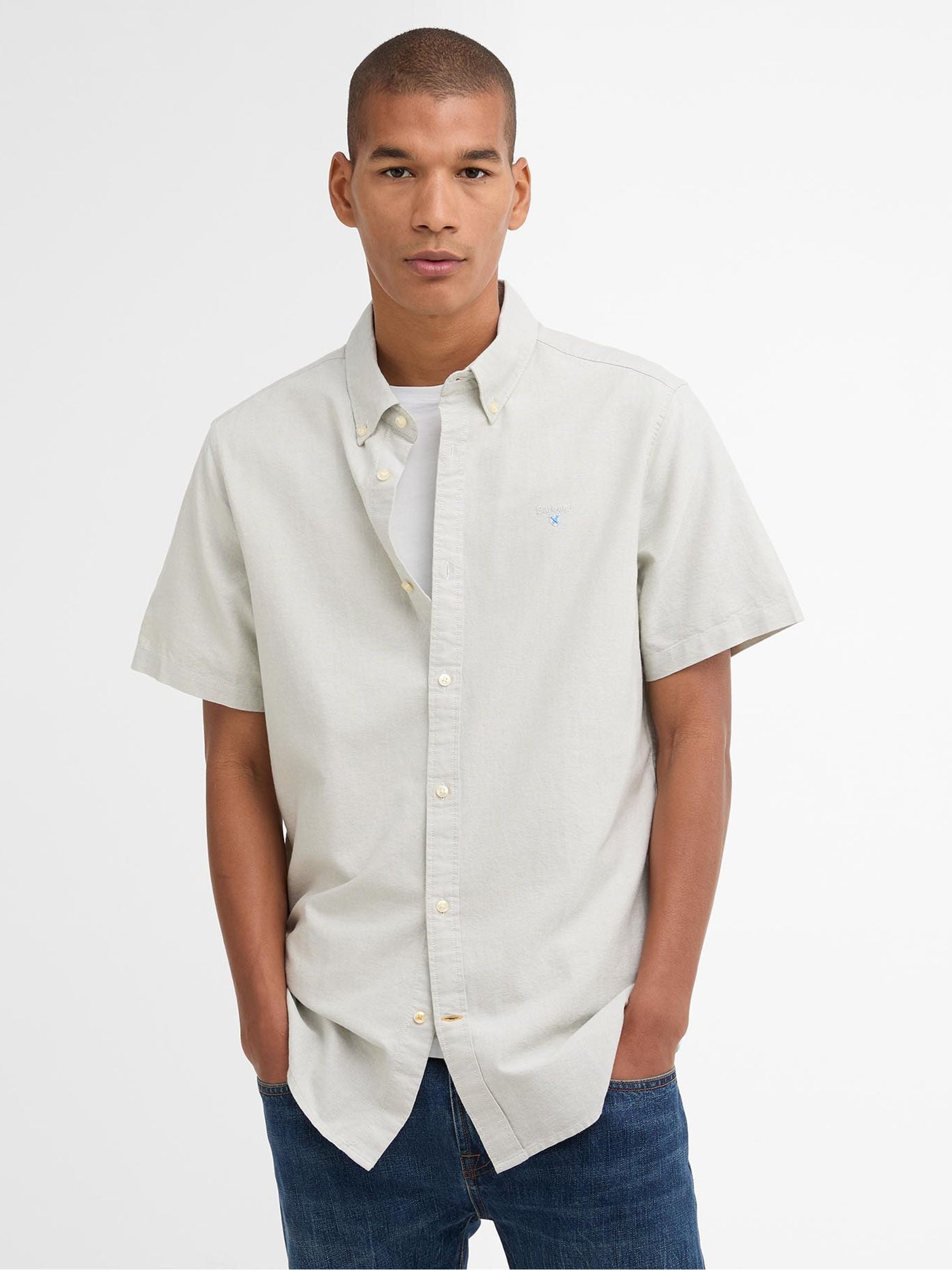 Barbour Men's Sea Green Oxtown Classic Short Sleeve Oxford Shirt