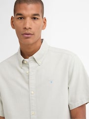 Barbour® Sea Green Oxtown Tailored Short Sleeve Shirt - Image 4 of 6