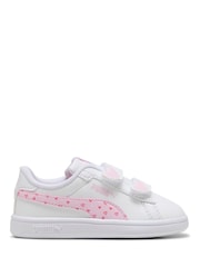 Puma White/Pink Infant Smash 3.0 Heart Trainers - Image 2 of 6
