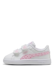 Puma White/Pink Infant Smash 3.0 Heart Trainers - Image 3 of 6