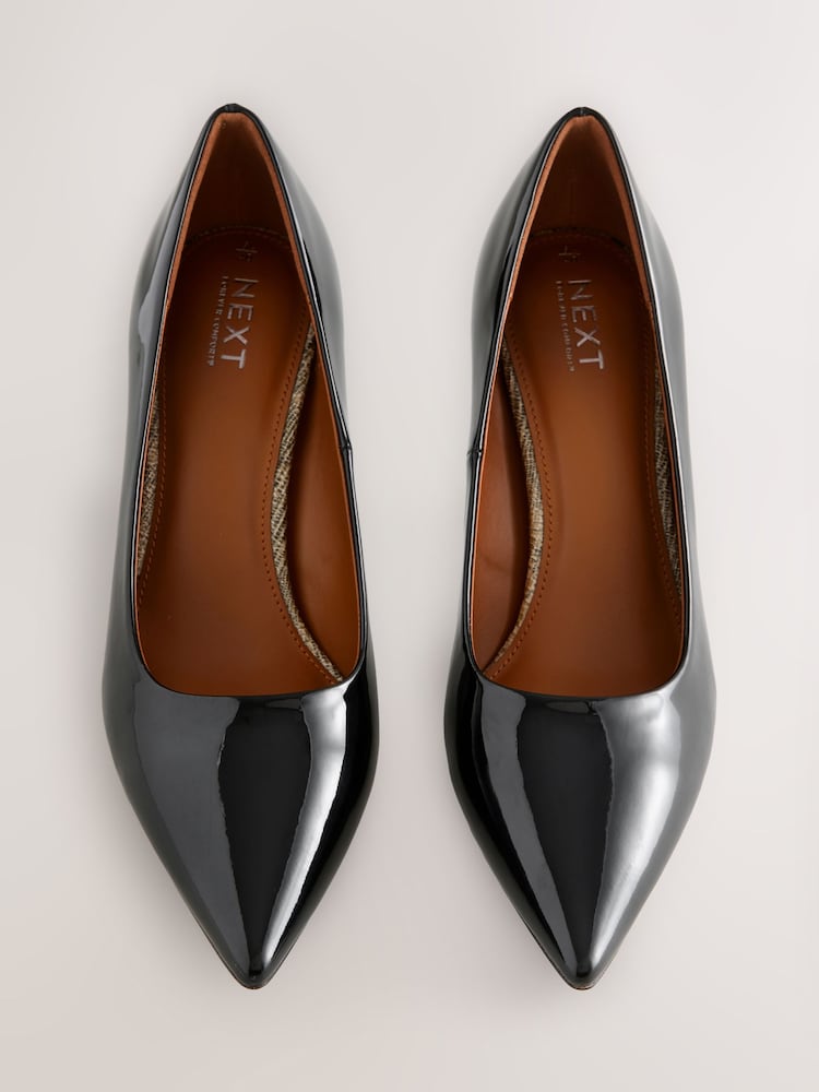 Black Extra Wide Fit Forever Comfort® Point Toe Court Heels - Image 1 of 5