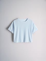 The Set 4 Pack Rib Vest, Shorts, T-Shirt and Flared Legging Nightwear Set Blue/Yellow - Image 2 of 6