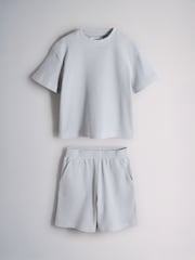 The Set 2 Pack Waffle Jersey Short Sleeve T-Shirt and Short Pyjama Set - 圖片 3/5